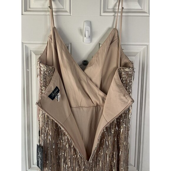 LA FEMME NEW CURVE PLUS SIZE 29013bin Rose Gold Woman’s Size 16W Maxi gown - Picture 9 of 10